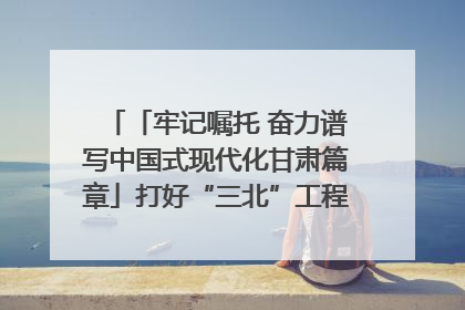 「牢记嘱托 奋力谱写中国式现代化甘肃篇章」打好“三北”工程攻坚战 筑牢国家西部生态安全屏障