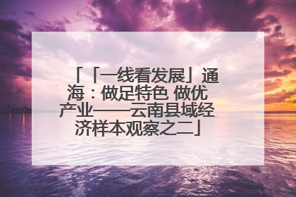 「一线看发展」通海：做足特色 做优产业——云南县域经济样本观察之二