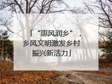 “惠风润乡”，乡风文明激发乡村振兴新活力