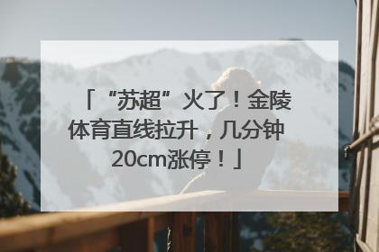 “苏超”火了！金陵体育直线拉升，几分钟20cm涨停！