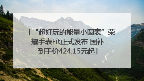 “超好玩的能量小圆表”荣耀手表Fit正式发布 国补到手价424.15元起