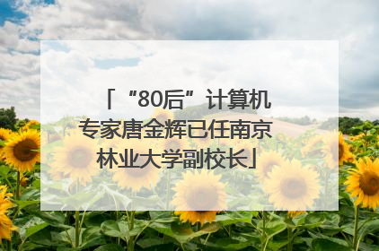 “80后”计算机专家唐金辉已任南京林业大学副校长