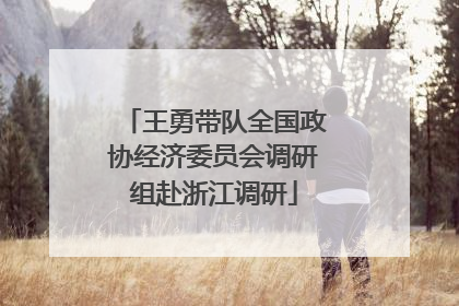 王勇带队全国政协经济委员会调研组赴浙江调研