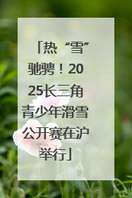 热“雪”驰骋！2025长三角青少年滑雪公开赛在沪举行