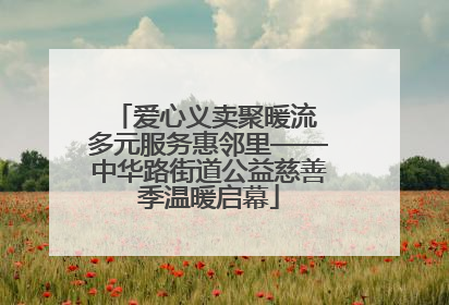 爱心义卖聚暖流 多元服务惠邻里——中华路街道公益慈善季温暖启幕