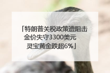 特朗普关税政策遭阻击金价失守3300美元 灵宝黄金跌超6%