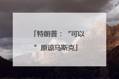 特朗普：“可以”原谅马斯克