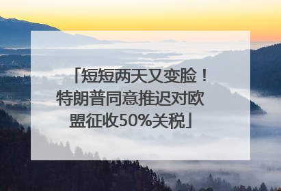 短短两天又变脸！特朗普同意推迟对欧盟征收50%关税