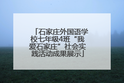 石家庄外国语学校七年级4班“我爱石家庄”社会实践活动成果展示