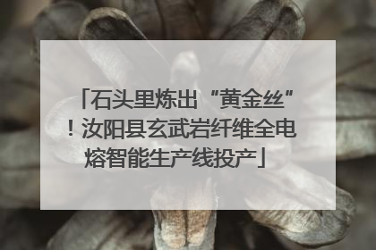 石头里炼出“黄金丝”！汝阳县玄武岩纤维全电熔智能生产线投产
