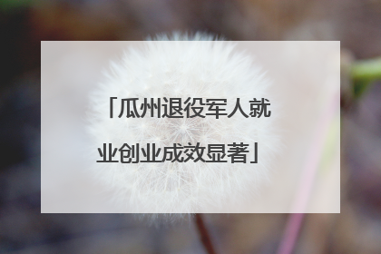 瓜州退役军人就业创业成效显著