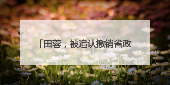 田蓉，被追认撤销省政协委员资格（附简历）
