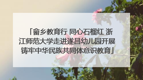 畲乡教育行 同心石榴红 浙江师范大学走进遂昌幼儿园开展铸牢中华民族共同体意识教育