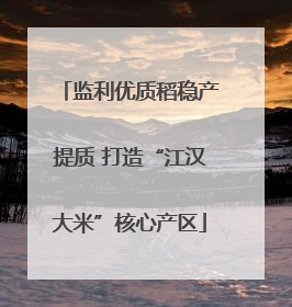 监利优质稻稳产提质 打造“江汉大米”核心产区