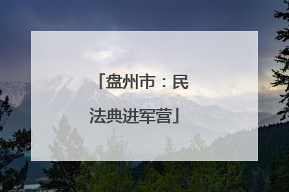盘州市：民法典进军营