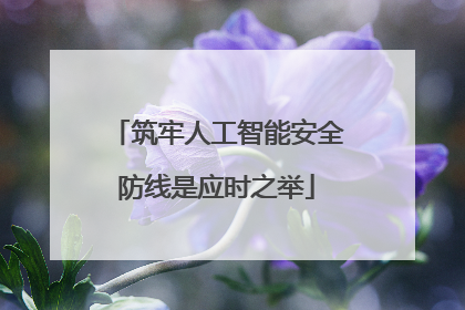 筑牢人工智能安全防线是应时之举