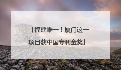 福建唯一！厦门这一项目获中国专利金奖