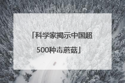 科学家揭示中国超500种毒蘑菇
