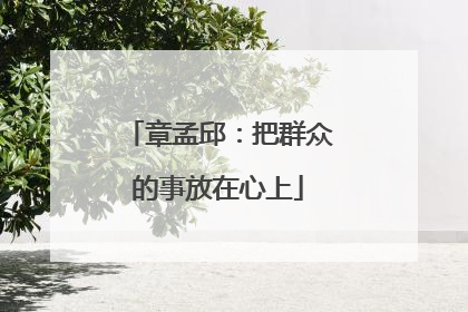 章孟邱：把群众的事放在心上