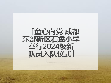 童心向党 成都东部新区石盘小学举行2024级新队员入队仪式