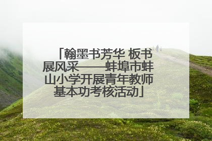 翰墨书芳华 板书展风采——蚌埠市蚌山小学开展青年教师基本功考核活动