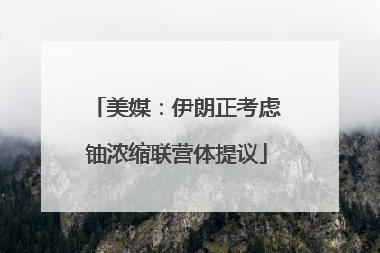 美媒：伊朗正考虑铀浓缩联营体提议