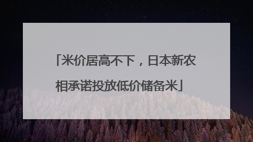 米价居高不下，日本新农相承诺投放低价储备米