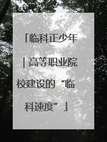 临科正少年｜高等职业院校建设的“临科速度”