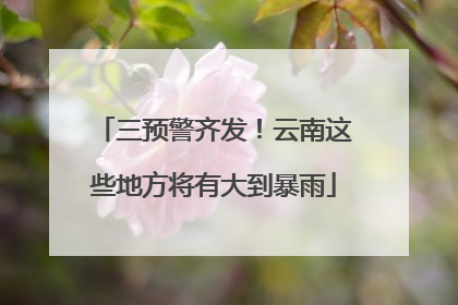 三预警齐发！云南这些地方将有大到暴雨