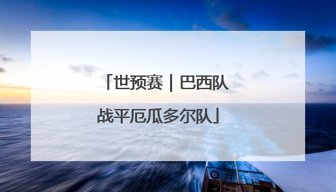 世预赛｜巴西队战平厄瓜多尔队