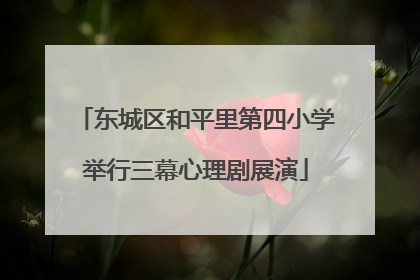 东城区和平里第四小学举行三幕心理剧展演