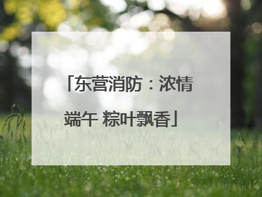 东营消防：浓情端午 粽叶飘香