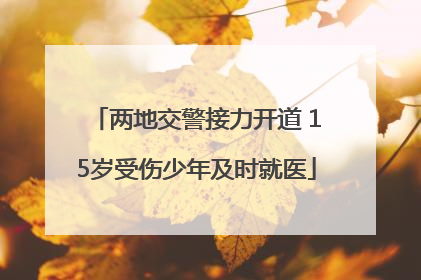 两地交警接力开道 15岁受伤少年及时就医