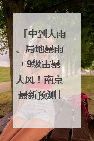 中到大雨、局地暴雨+9级雷暴大风！南京最新预测