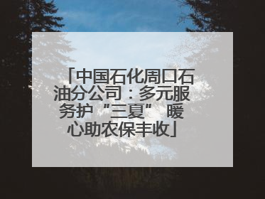 中国石化周口石油分公司：多元服务护“三夏” 暖心助农保丰收