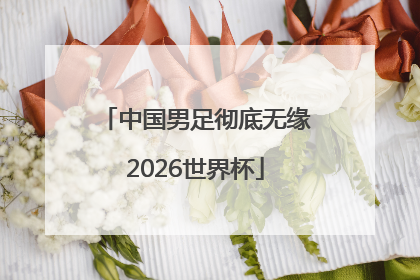 中国男足彻底无缘2026世界杯
