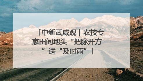 中新武威观｜农技专家田间地头“把脉开方”送“及时雨”