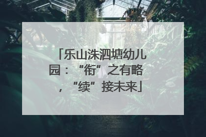 乐山洙泗塘幼儿园：“衔”之有略，“续”接未来