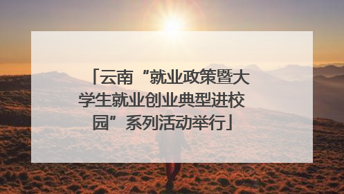 云南“就业政策暨大学生就业创业典型进校园”系列活动举行