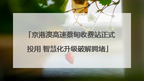 京港澳高速蔡甸收费站正式投用 智慧化升级破解拥堵