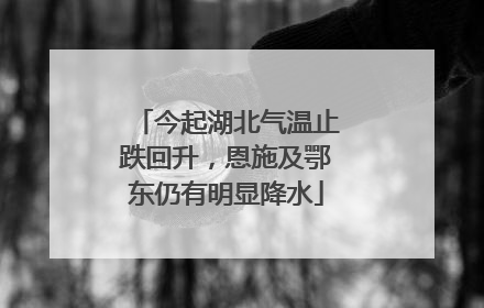 今起湖北气温止跌回升，恩施及鄂东仍有明显降水