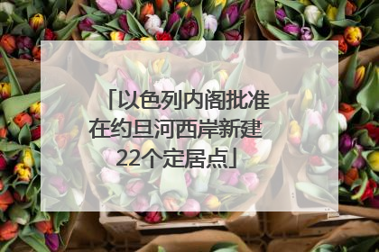 以色列内阁批准在约旦河西岸新建22个定居点