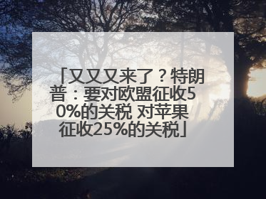 又又又来了？特朗普：要对欧盟征收50%的关税 对苹果征收25%的关税