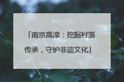南京高淳：挖掘村落传承，守护非遗文化