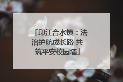 印江合水镇：法治护航成长路 共筑平安校园墙