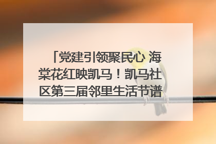 党建引领聚民心 海棠花红映凯马！凯马社区第三届邻里生活节谱写幸福新篇章