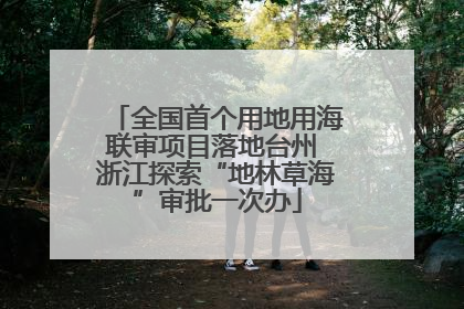 全国首个用地用海联审项目落地台州 浙江探索“地林草海”审批一次办