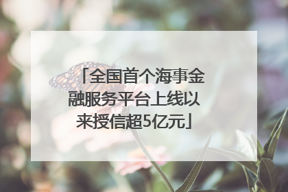 全国首个海事金融服务平台上线以来授信超5亿元
