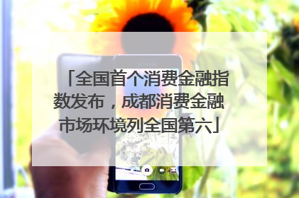 全国首个消费金融指数发布，成都消费金融市场环境列全国第六