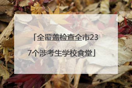 全覆盖检查全市237个涉考生学校食堂